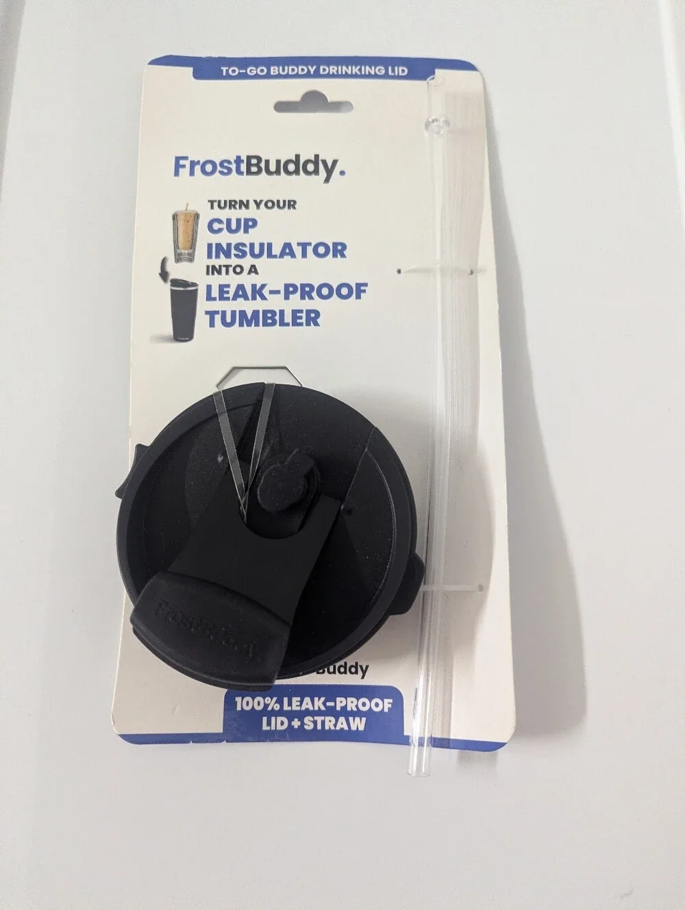 FrostBuddy Leak-Proof Tumbler Lid with Straw - Black